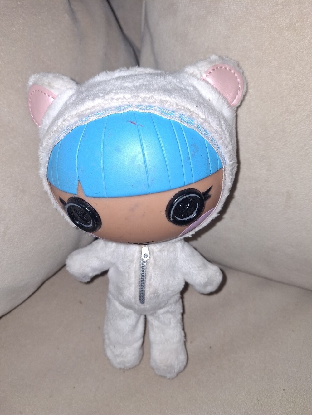 Lalaloopsy 5 inc Blue-Haired Doll in White Fuzzy Animal Suit